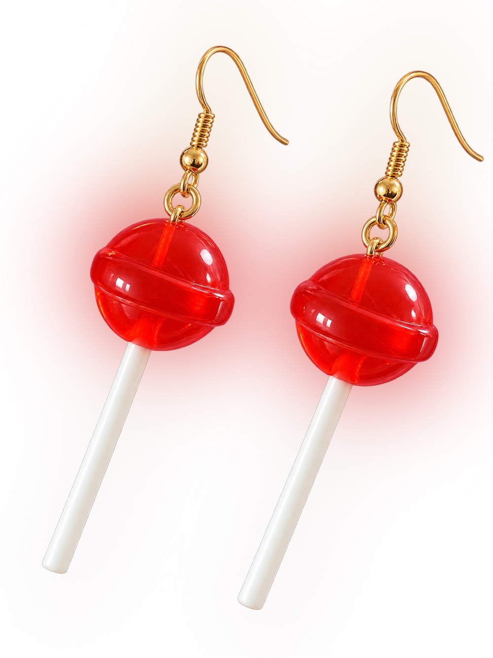 🍭 Orange Lollipop Dangle Earrings Candy Sucker Novelty Jewelry New